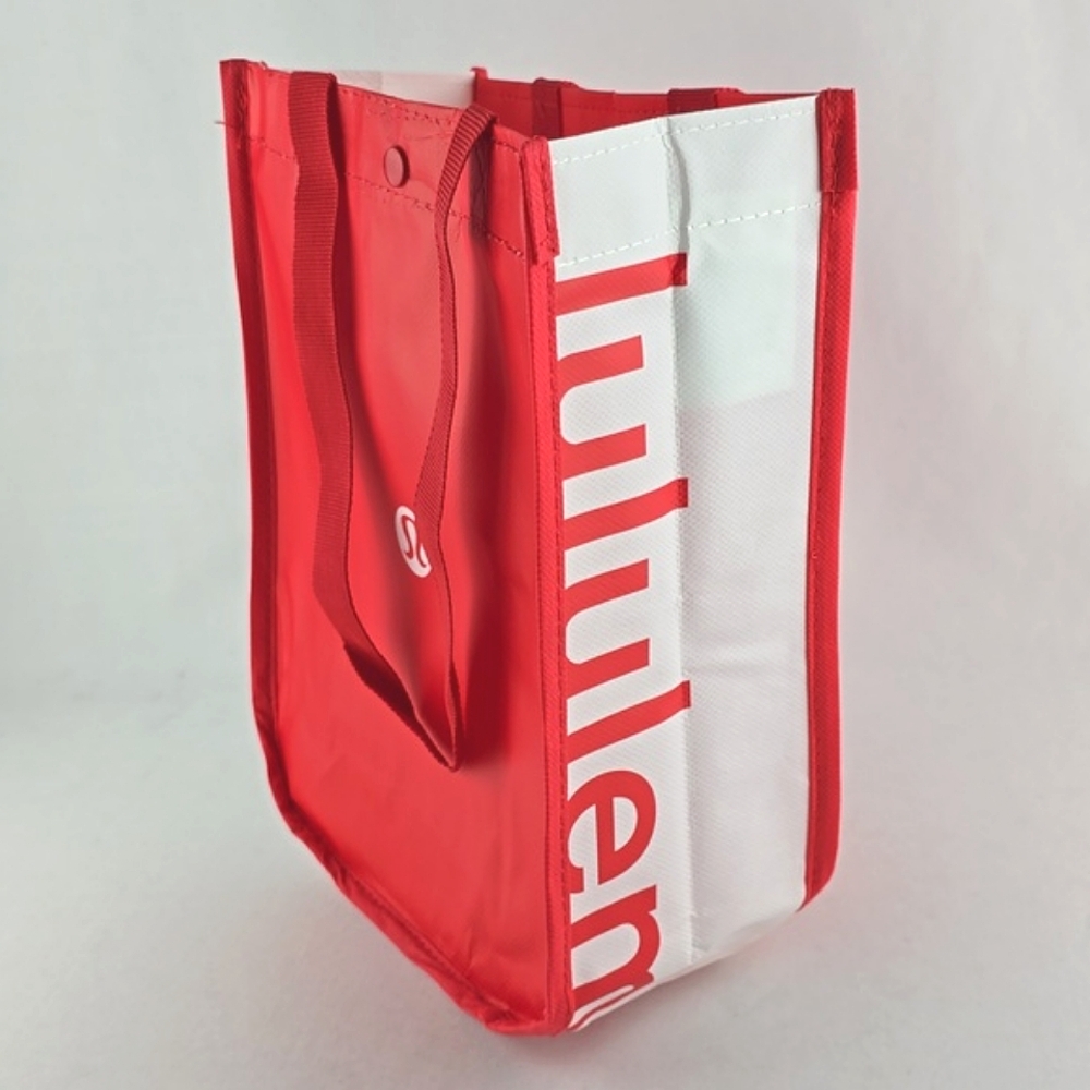 Lululemon Carry All Tote Red White Reusable Collectible Recycled Bag